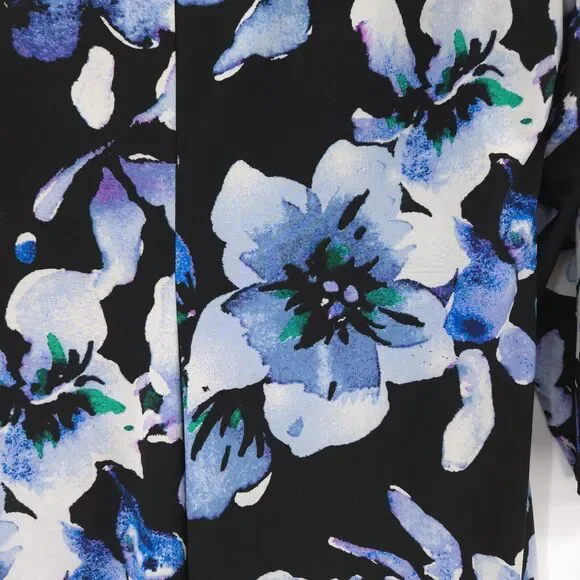 Lauren Ralph Laurenblue floral cowl drape-neckline stretch knit dress Size 14w